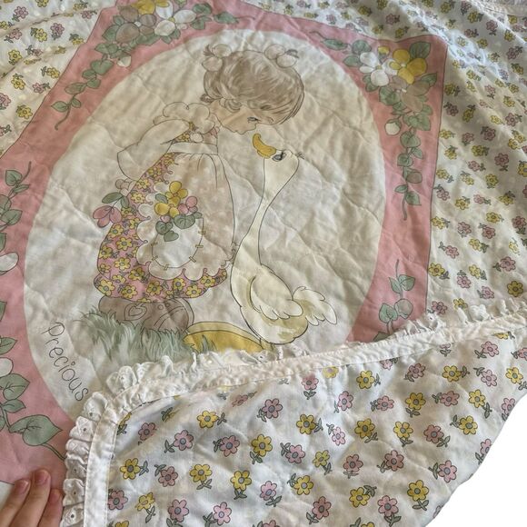 Precious Moments Vintage Baby Girl Infant Blanket Goose Project Linus 42”x33” - Picture 6 of 9